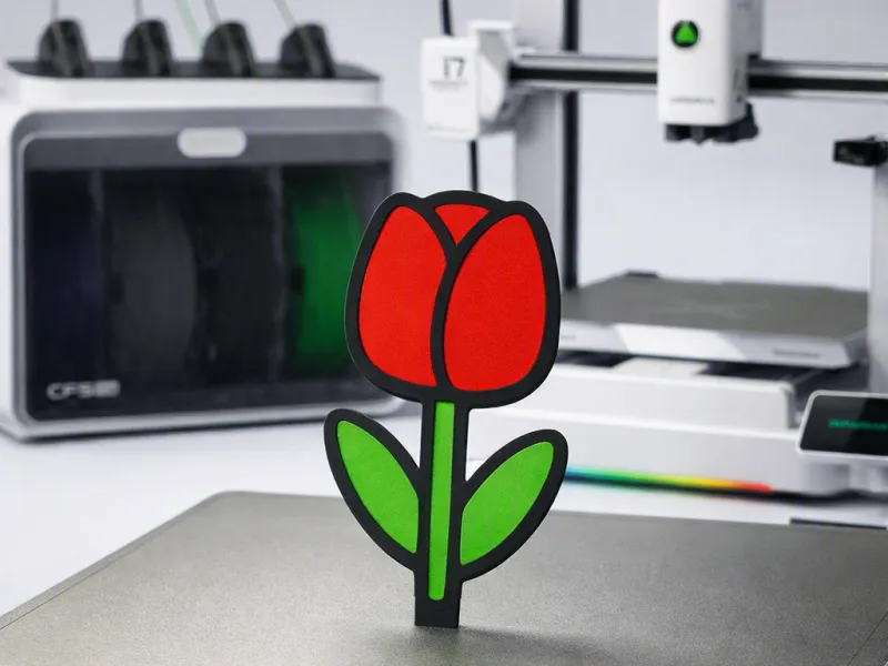 Llavero Tulipán Rojo y Negro 2