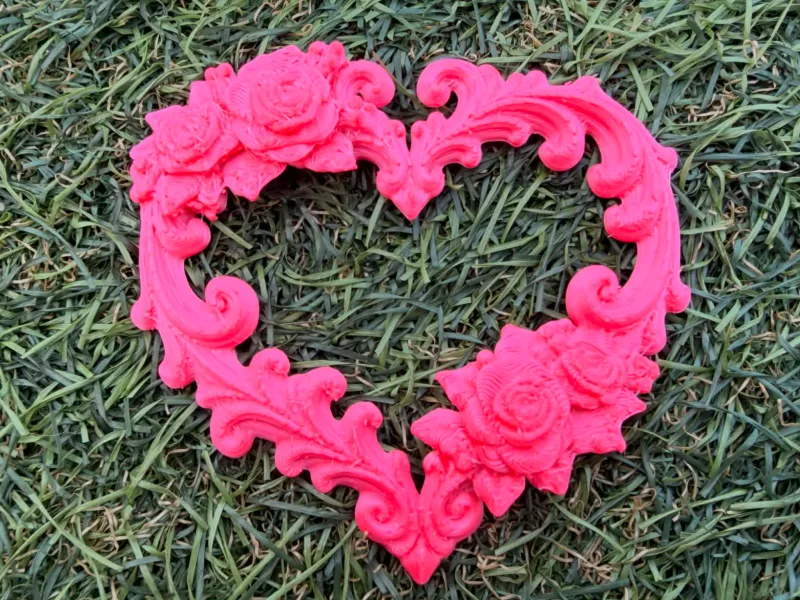Ornate Cute Heart Frame With Floral Scroll Border