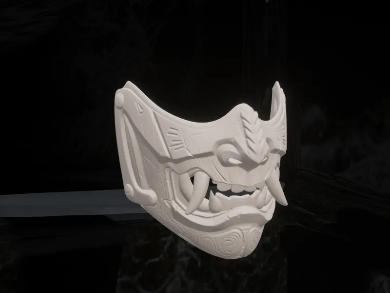 Cyberpunk Oni Samurai Mask