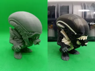 Chibi Xenomorph Figure Stylized 3D Alien Fanart