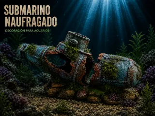 Sunken Submarine Aquarium Decoration