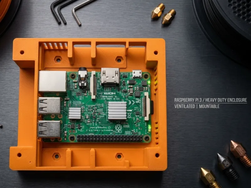 Caja robusta y bien ventilada para Raspberry Pi 1, 2, 3