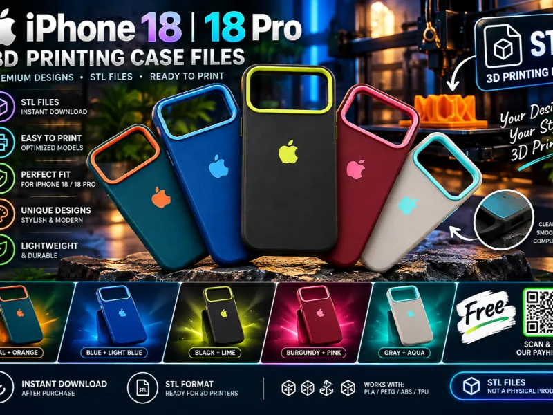 3D Printed iPhone 17 & 18 Pro / Pro Max Cases Bundle