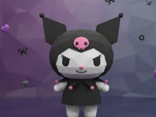 Kuromi Poligonal Hello Kitty