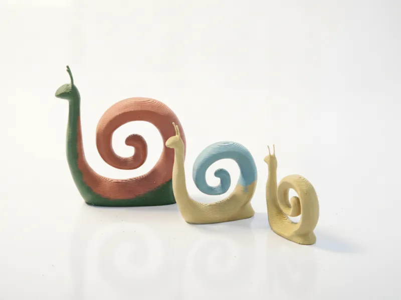 Marble Snail Decoration Set Figurine 3D Printable