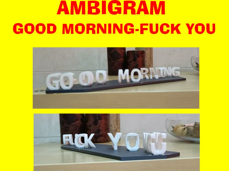 Ambigramme : Bonjour / Va te faire foutre