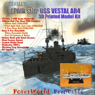 Navy Repair Ship USS Vestal AR4 Scale Model Kit