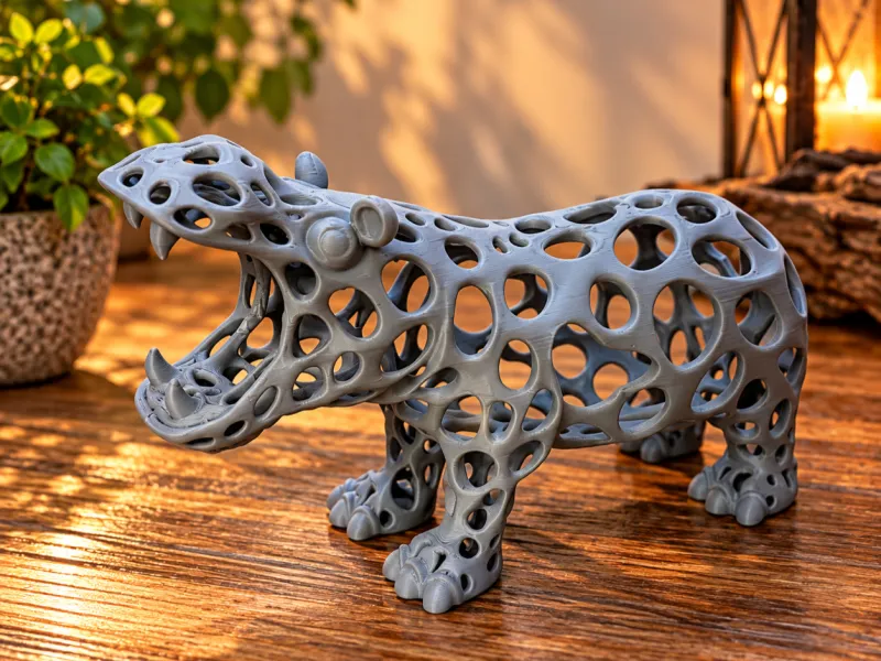 Voronoi Hippo – Sculptură animalieră îndrăzneață imprimată 3D