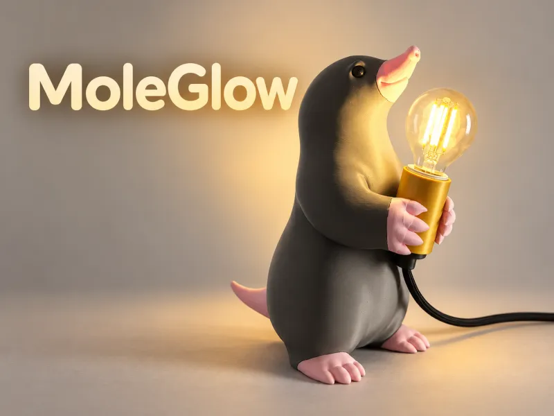 MoleGlow – 3D Printed Mole Table Lamp for E14 Bulb