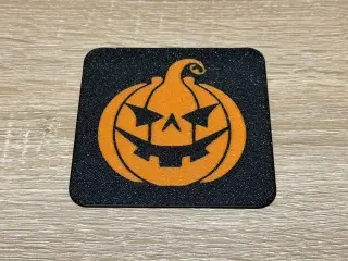 Square coaster halloween pumpkin