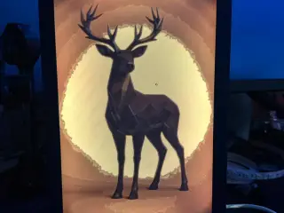 low poly deer picture, with picture frame.
