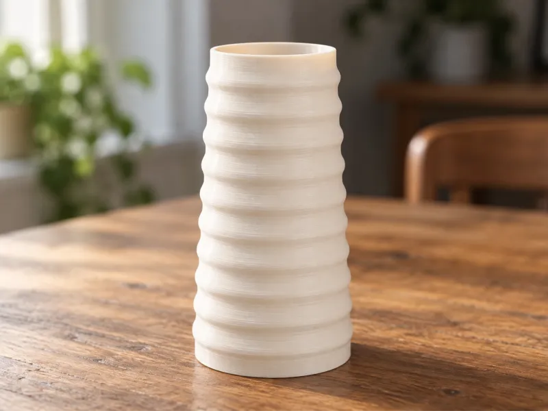Twisted Tapered Vase with Horizontal Rings