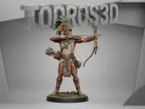 Arquero Azteca en Posición de Tiro Miniatura-0