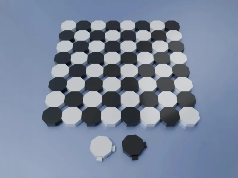 modular chess board with octagonal tiles