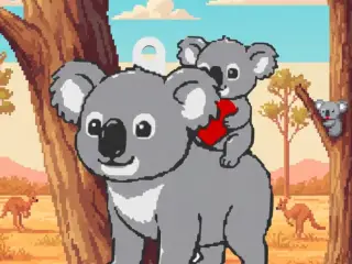Koala and son: Fathers day keychain