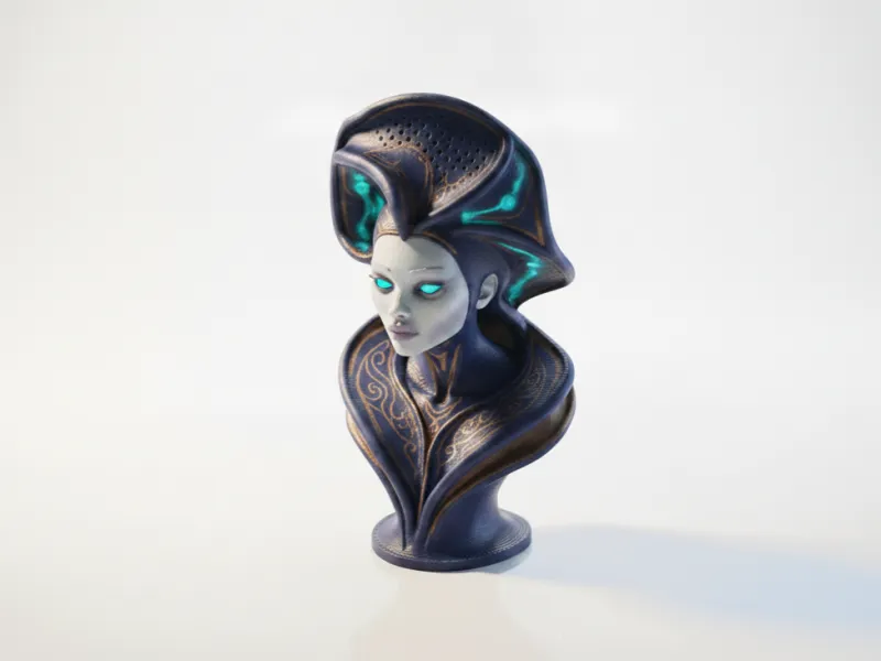 Lady Sculpture Elegant Female Bust 3D Printable