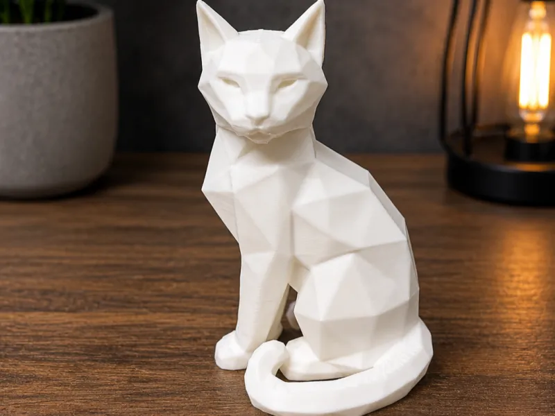 Полигональная кошка — элегантная скульптура полигональной кошки
