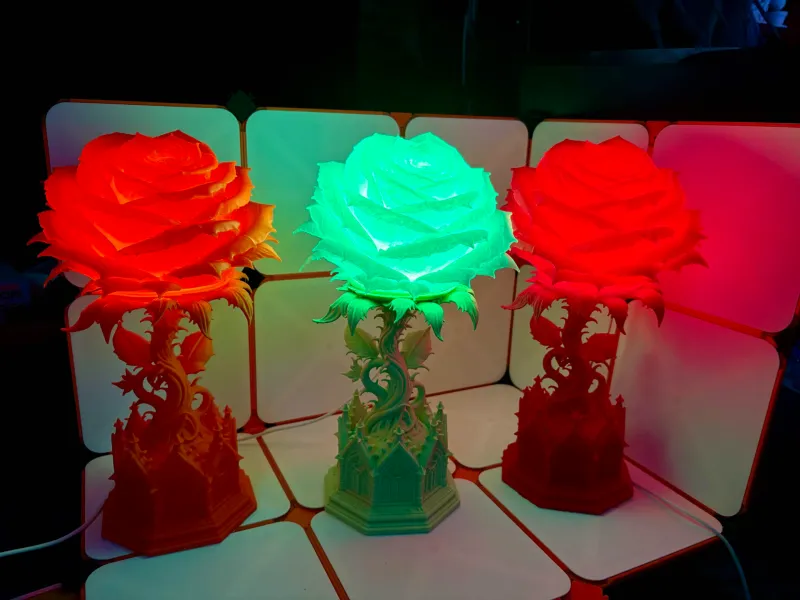 Cathedral Rose Lamp
