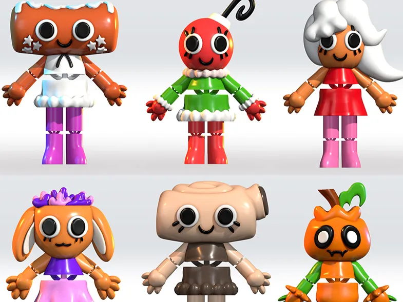 Flexi Pack Dandys World 3D Model STL 3mf Multicolor Fanart