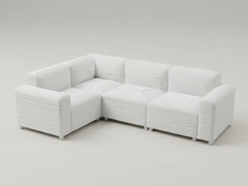 Modern L-Shaped Sectional Sofa – Dollhouse Furniture
