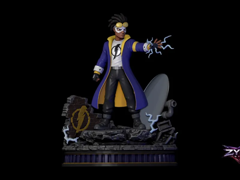 Static Shock STL Full Superhero Figure 3D Print Model