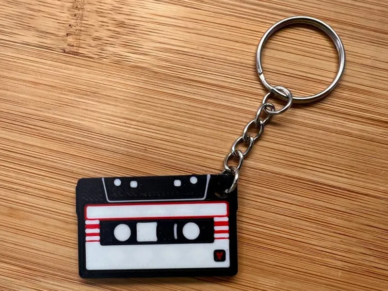 Retro cassette keychain