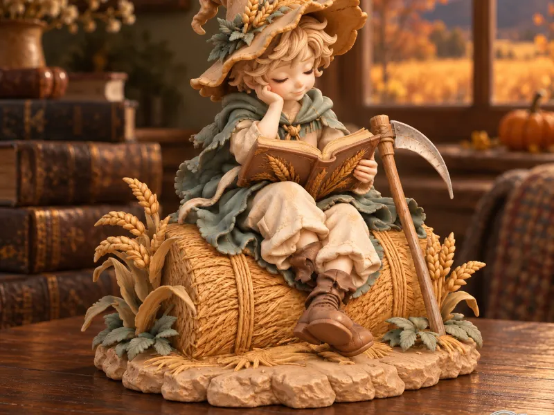 Scena del Mietitore che Legge | Statuetta decorativa