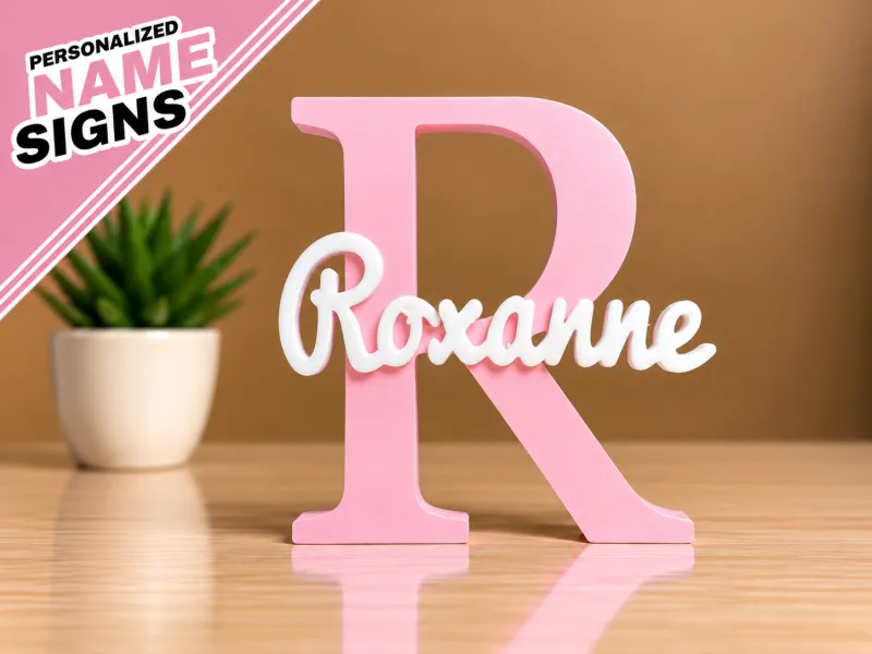 Placa de Nome 3D - Roxanne