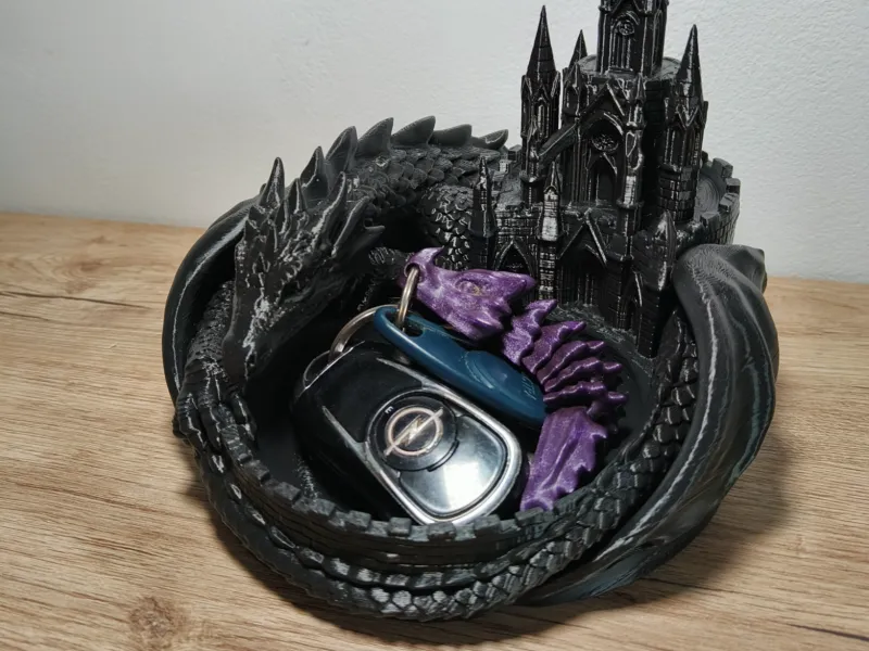 Dragon Castle Key Holder - Fantasy Desk Organizer