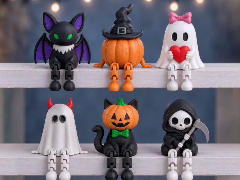 Articulated Halloween Figure Set 6 Pcs