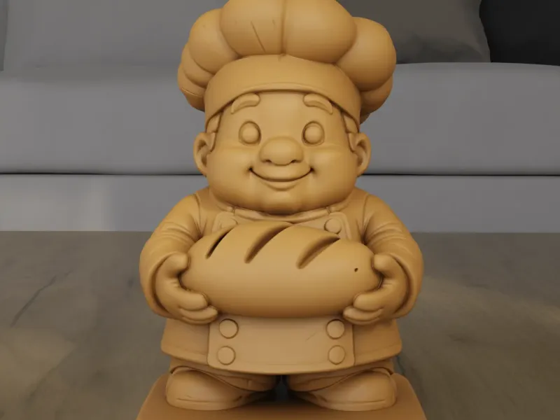 Cute Baker Chef 3D Print Model