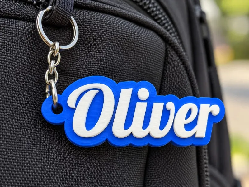Porta-Chaves Personalizado Nome Oliver Chaveiro 3D