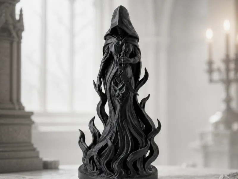 Hooded Flame Figurine - Gothic Statue