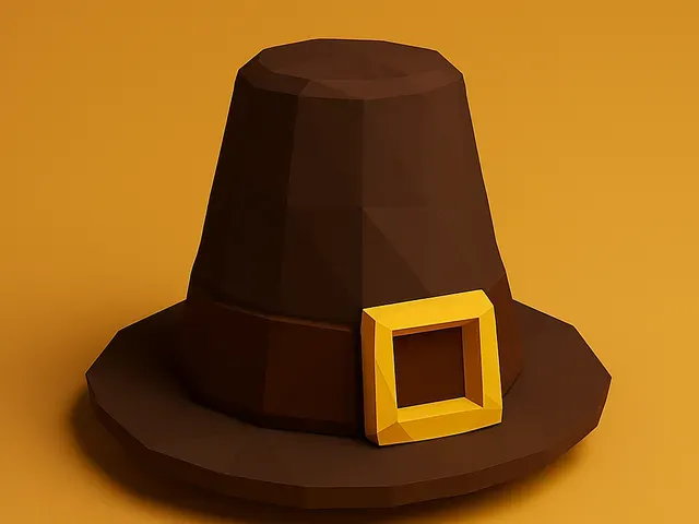 Thanksgiving pilgrim hat low poly