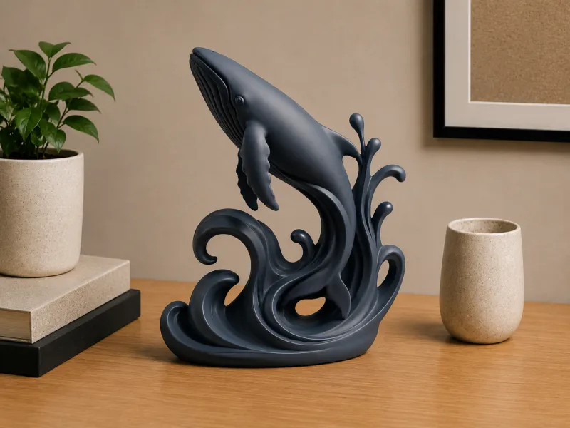 Galloping Whale Tabletop Sculpture