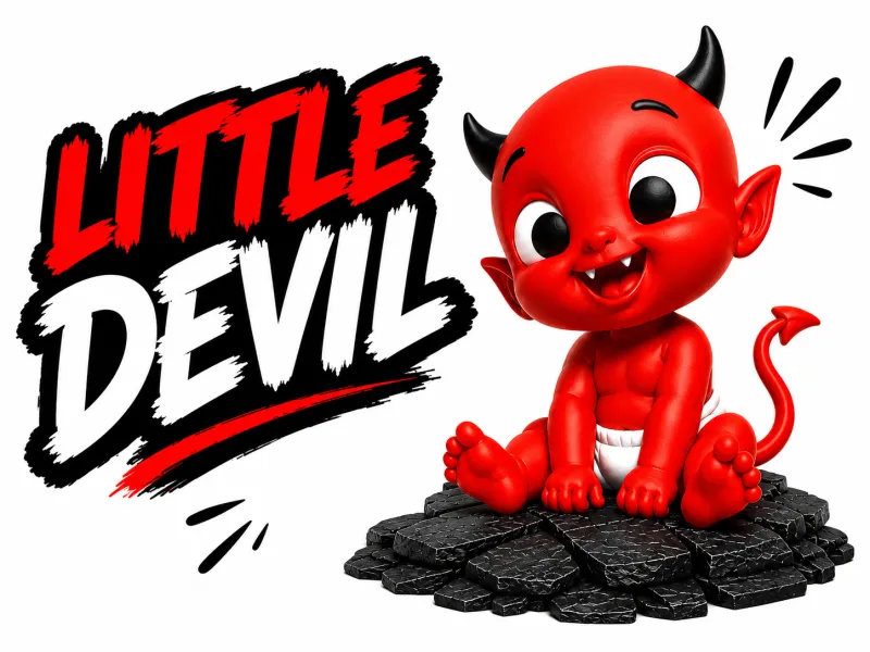 Adorabile Statuetta Stampabile in 3D del Piccolo Diavoletto