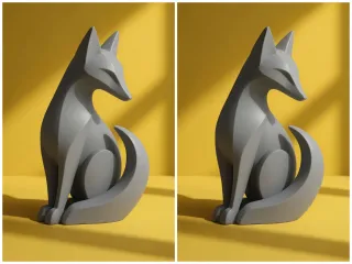 Minimalist Fox Sculpture – 3D Printable Modern Animal Decor