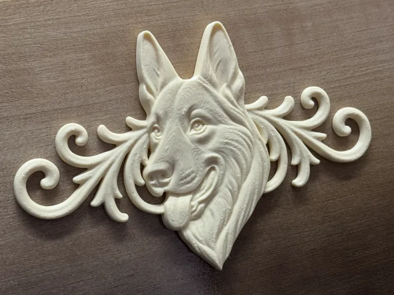 relief set dog alsatian animal symbol model