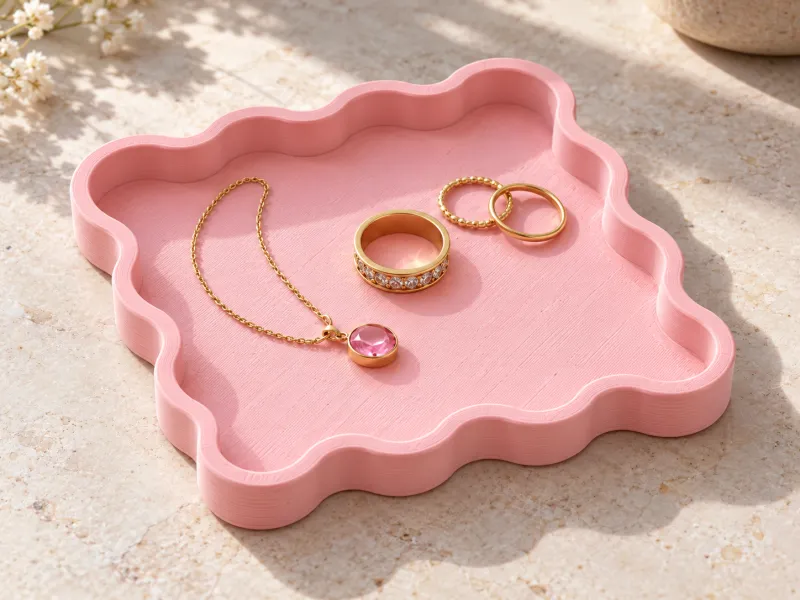 Wavy Square Jewelry Tray – 120 × 120 × 15 mm