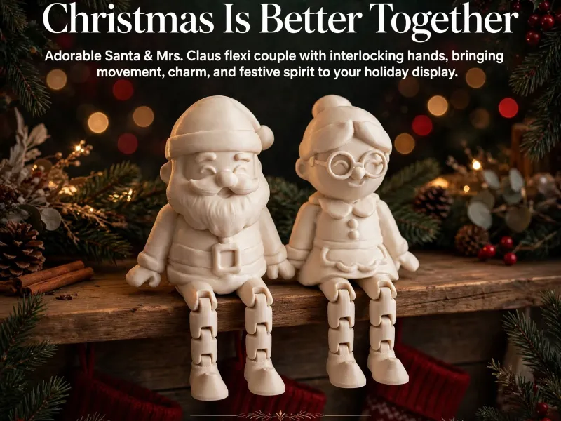 Santa Mrs. Claus Flexi, Weihnachts-Paar, Festliche Tischdekoration