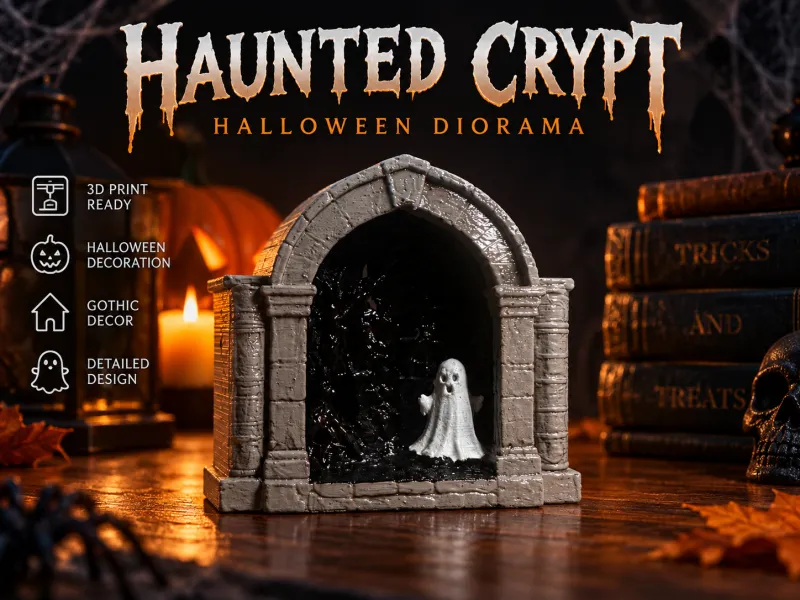 The Ghost Within Haunted Crypt Diorama