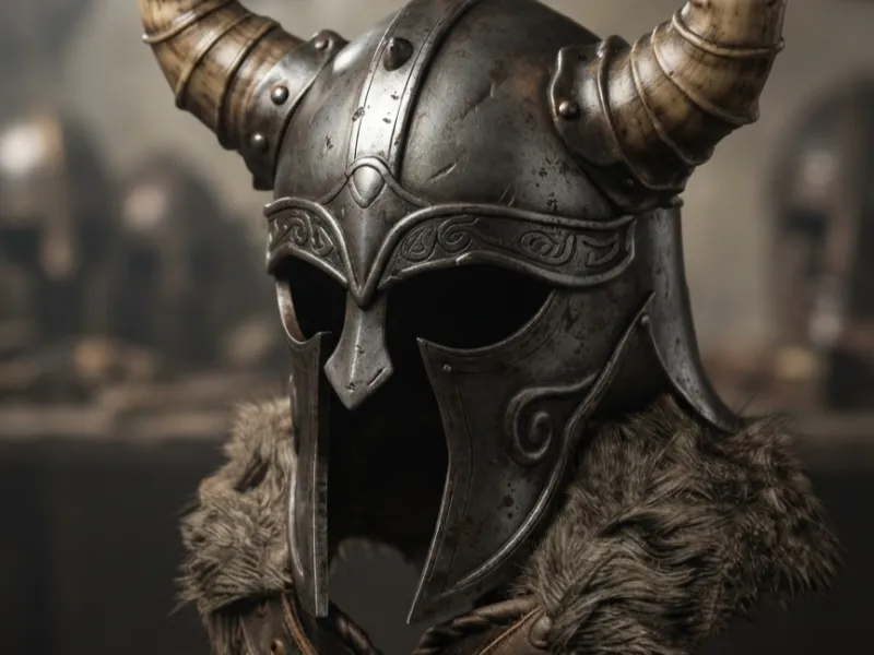 Casco vikingo con cuernos