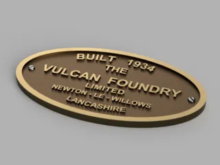 Placa Vulcan Foundry - Ferrocarriles - Builder Plate