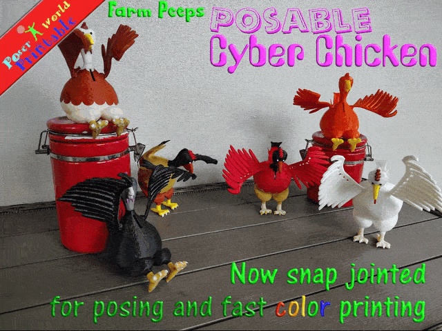 Подвижная кибер-курица копилка PoserWorld FarmPeeps Подвижная кибер