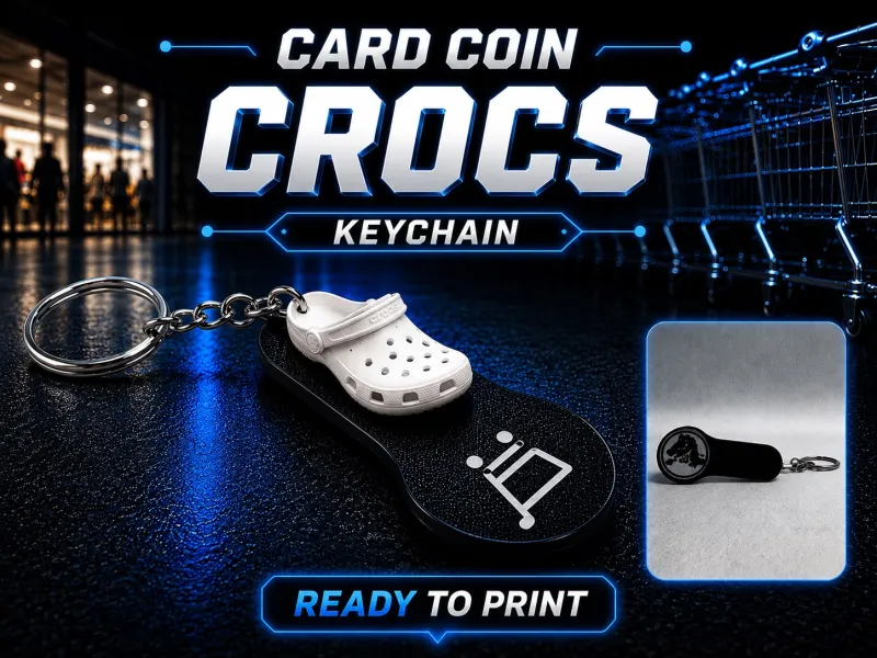Schlüsselanhänger - Karte Münze Crocs