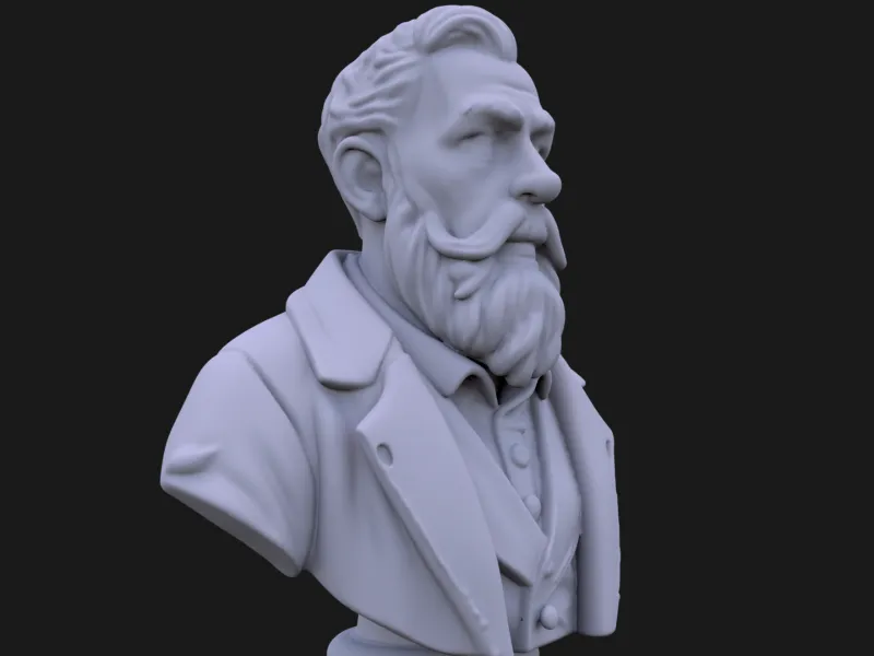 Bust of Gutenberg 3D STL Printable 3D Model STL 3D print mod