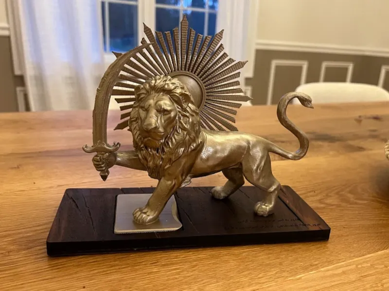 Lion and Sun Statue - Persian Shir-o-Khorshid 3D Print STL