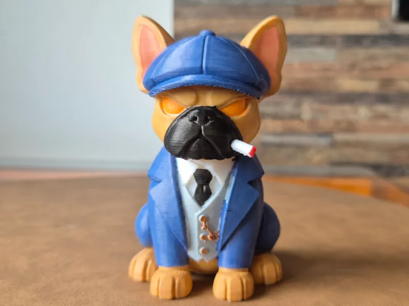 Buldogue francês halloween estilo peaky blinders deco