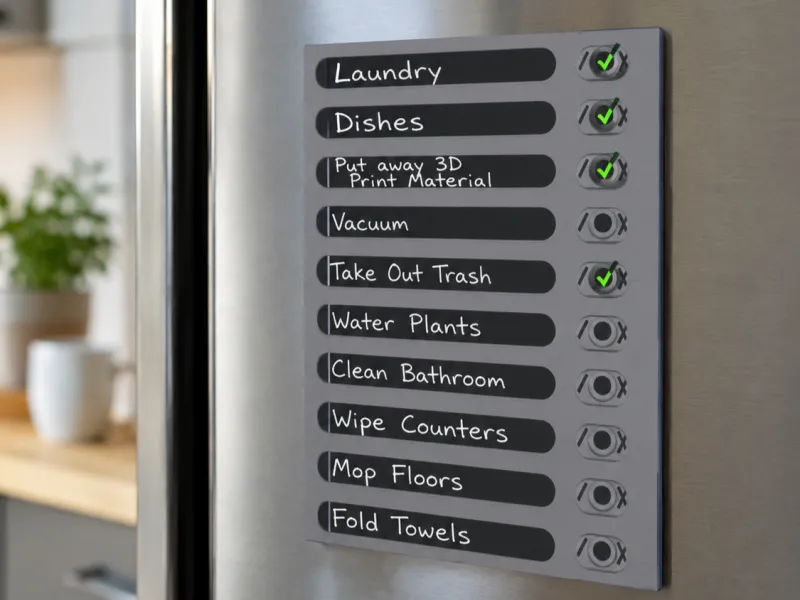 Dry erase checklist