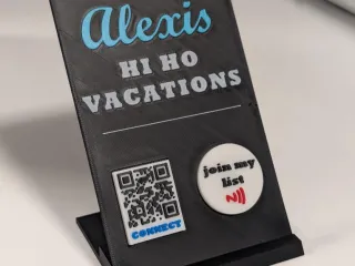 Tabletop QR NFC sign, inserts and stand